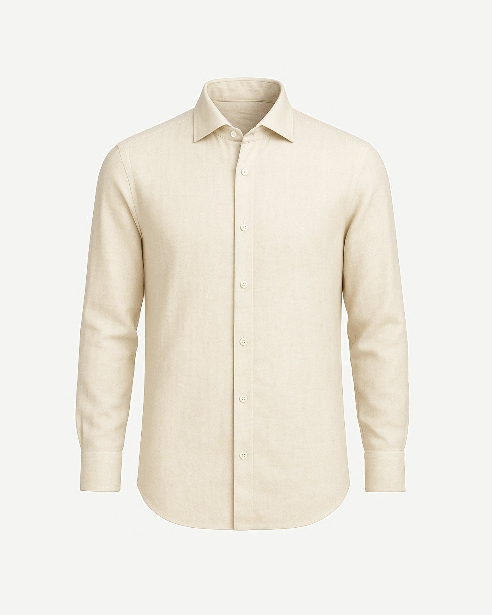 Tailory cream linen tailored men’s shirt front view