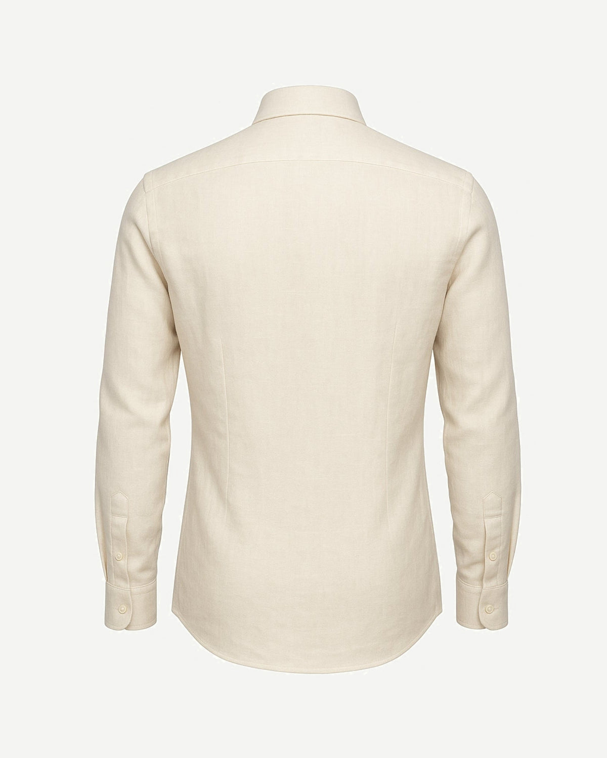 Tailory cream linen men’s shirt tailored back view