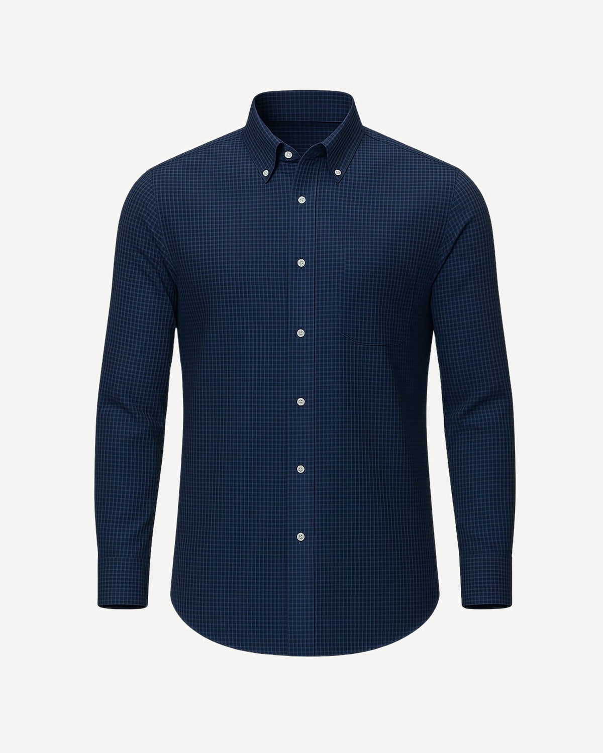 Tailory navy check cotton men’s shirt front view