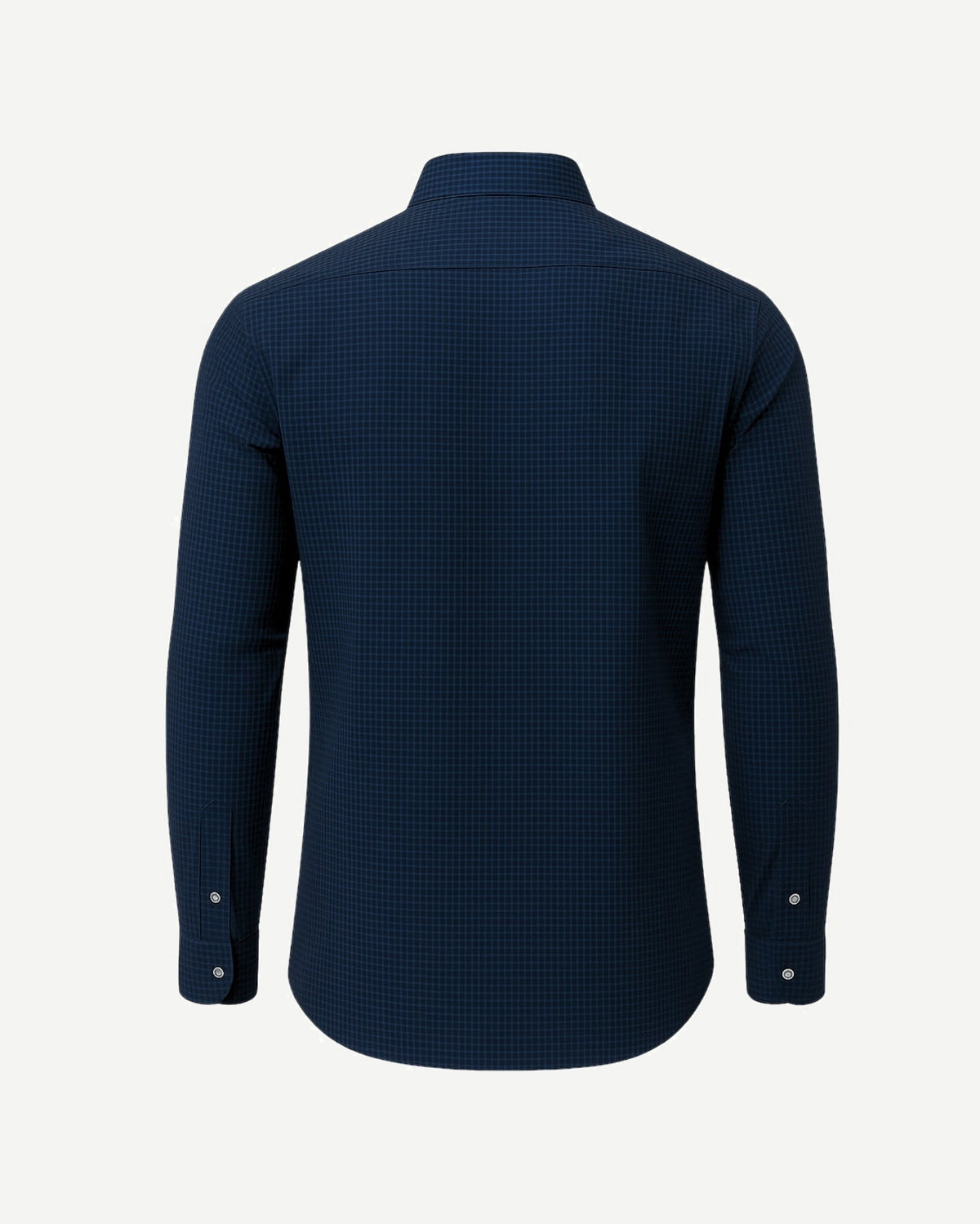 Tailory navy check cotton men’s shirt back view