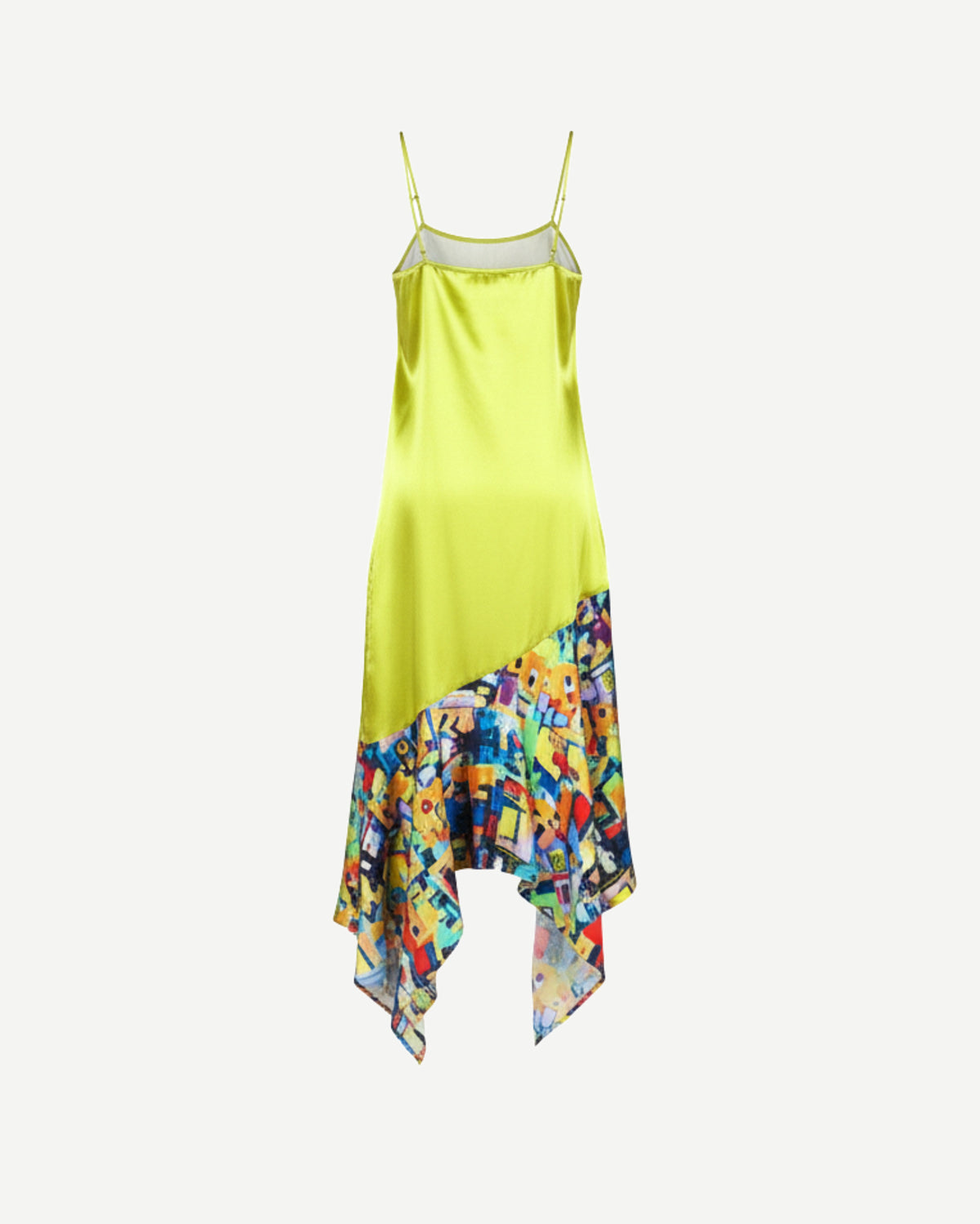 Tailory_Dress_Yellow_Asymmetrical_Silk_BackView