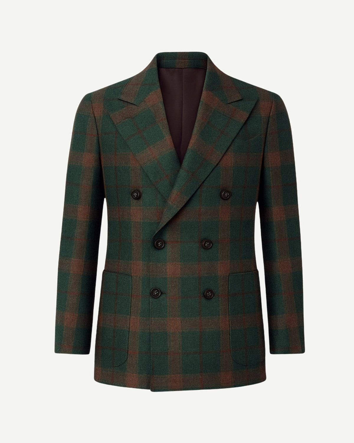 Foglie Sport Coat  Forest Green  Double-Breasted Plaid