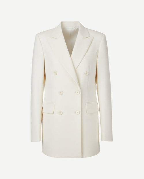 Tailory ivory double-breasted blazer with peak lapels front view