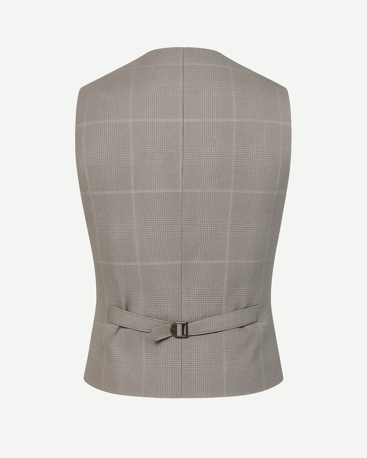 Nebbia Vest  Light Grey Glen Check  Double-Breasted Custom Fit