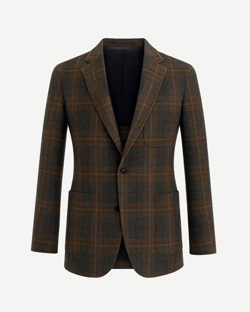 Pietra Sport Coat  Grey Tan  Unstructured Fit  Artisan Details