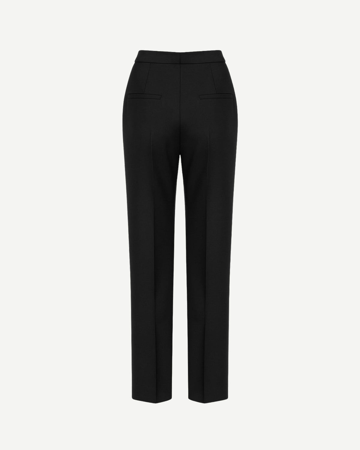 Tailory black pinstripe tailored trousers wide-leg back view