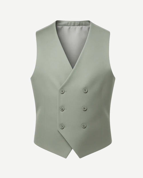 Tailory Sage double-breasted vest front view