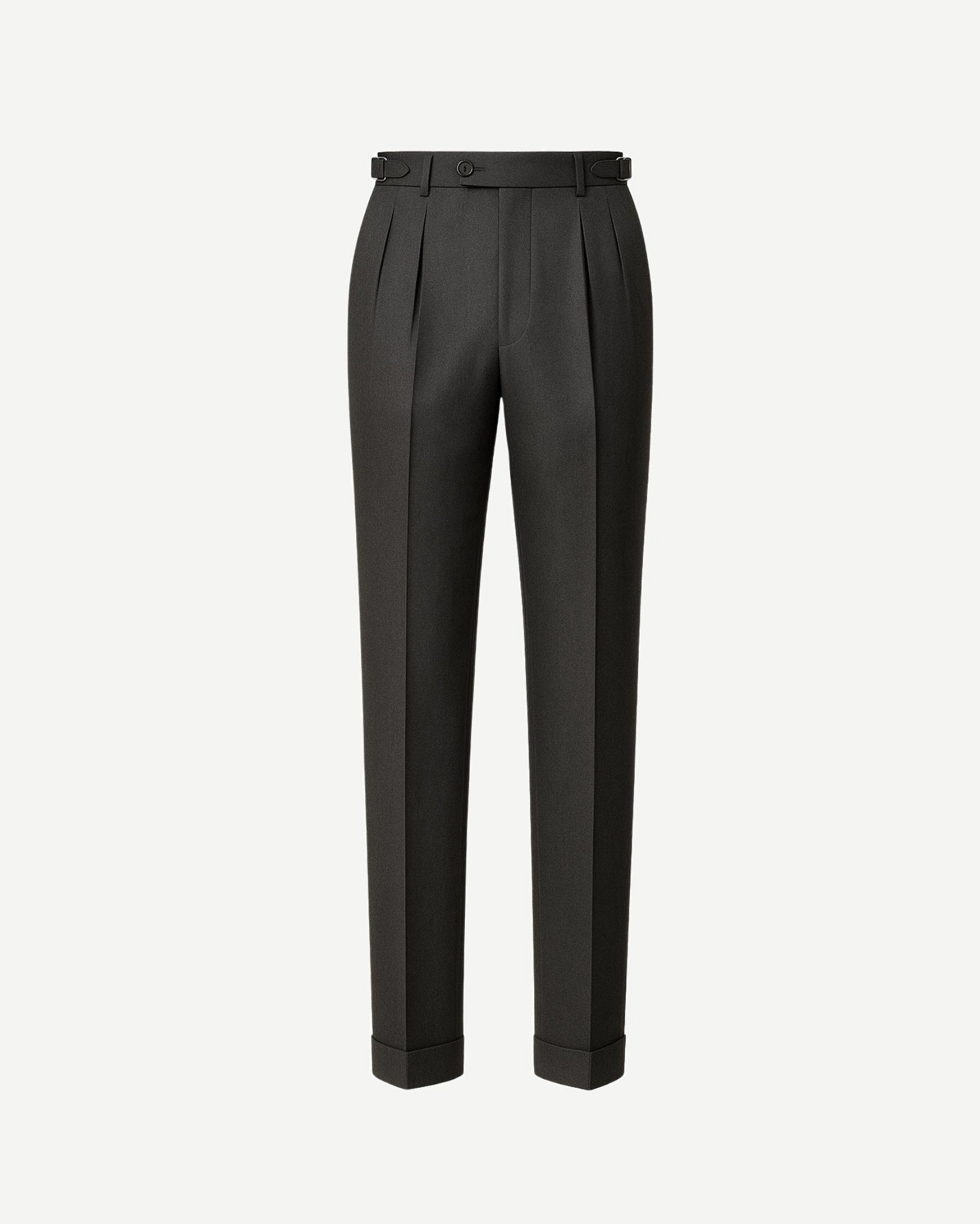 Tailory charcoal wool dress trousers straight leg front view