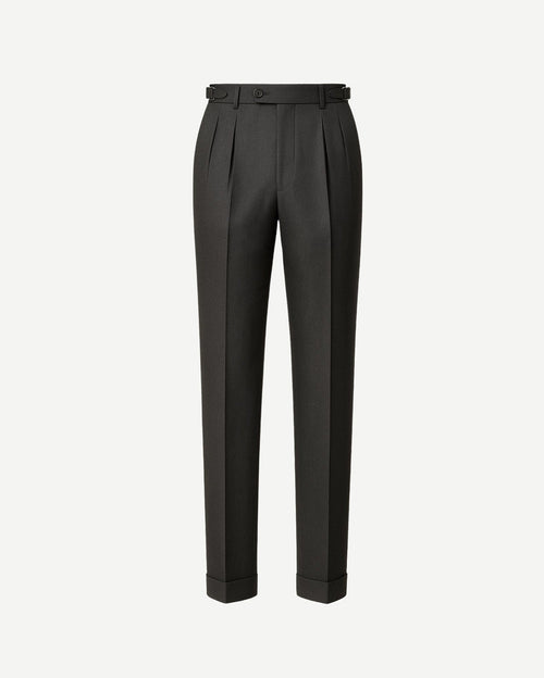 Tailory charcoal wool dress trousers straight leg front view