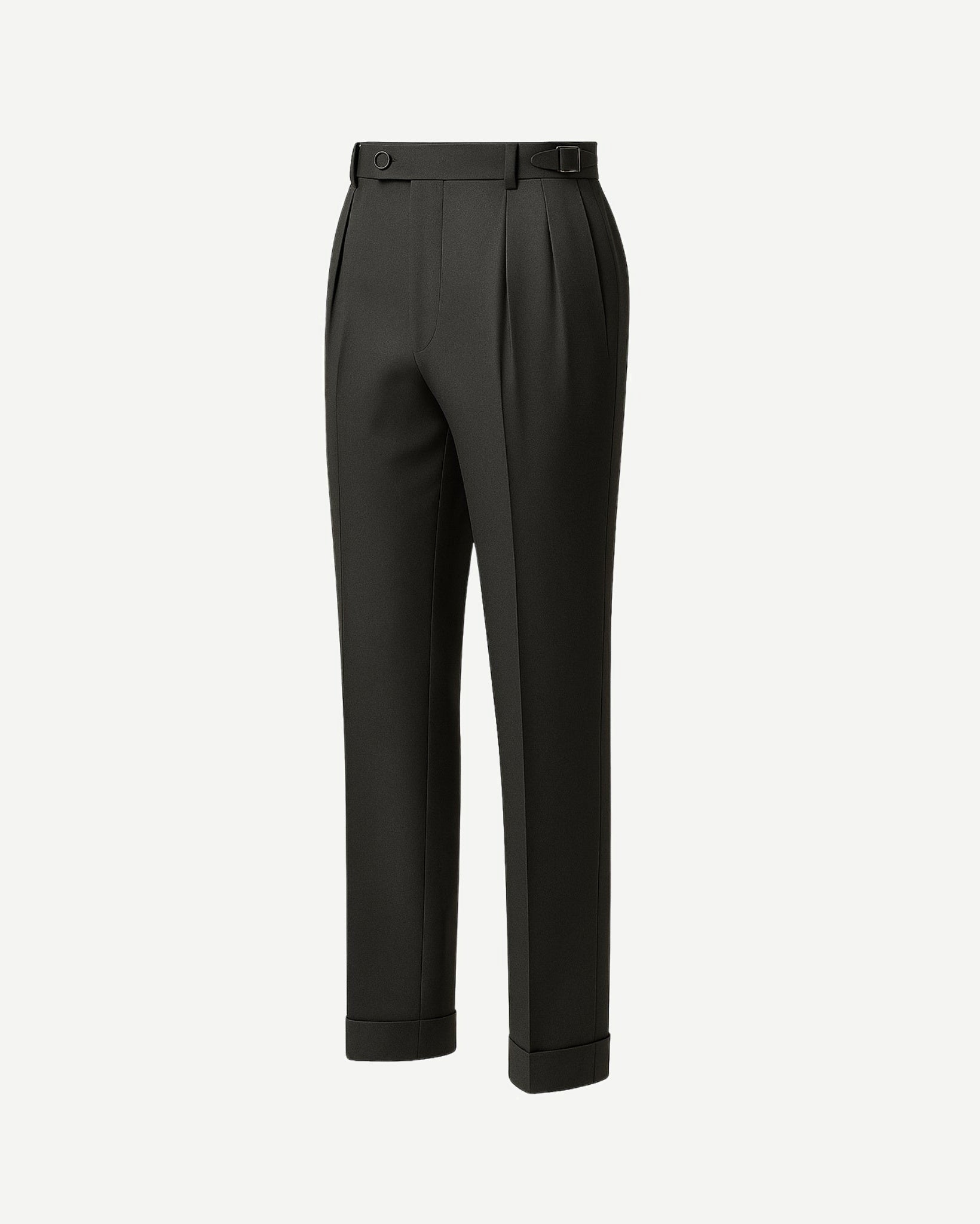 Tailory charcoal wool dress trousers straight leg side view