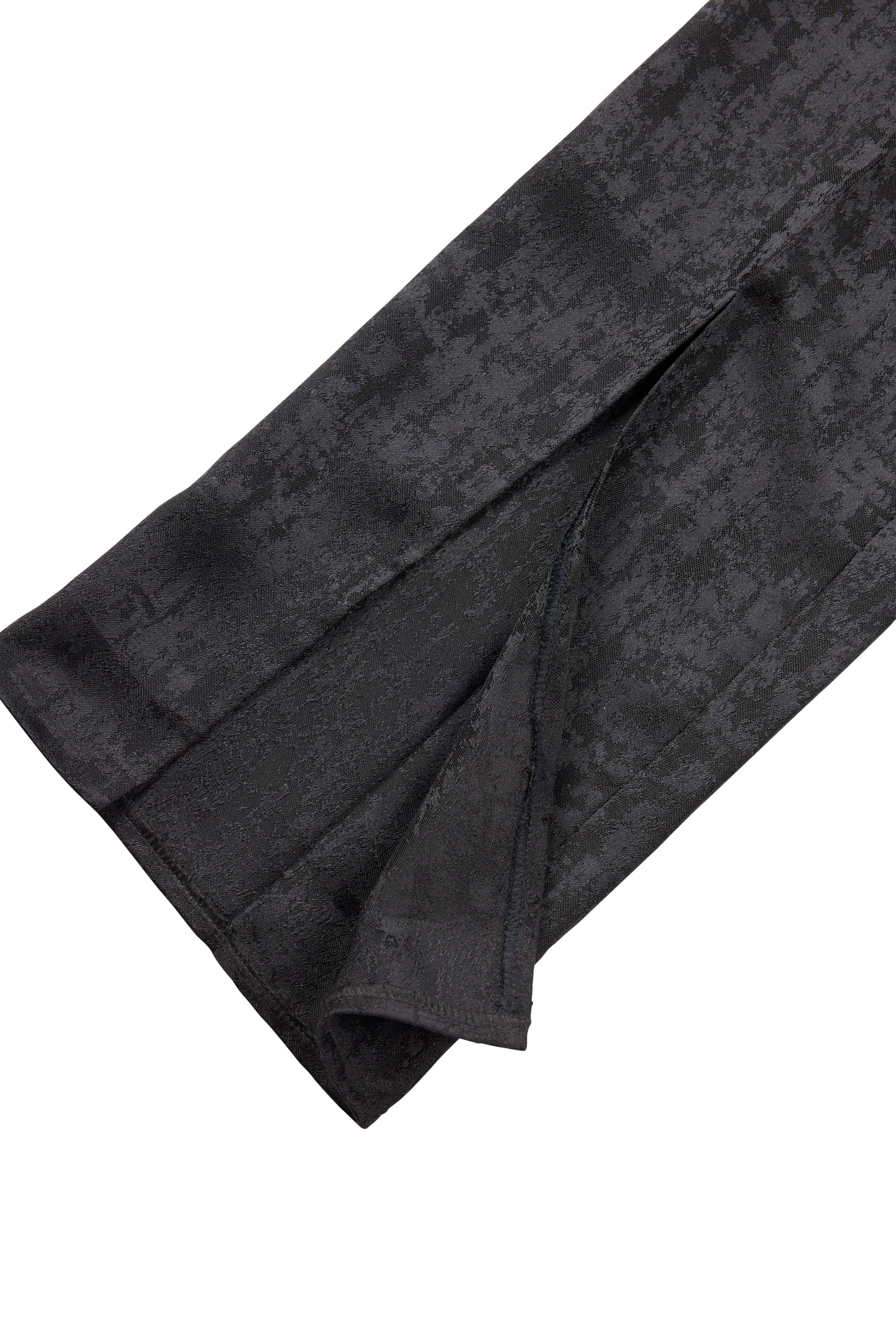 Black Jacquard Evening Pants