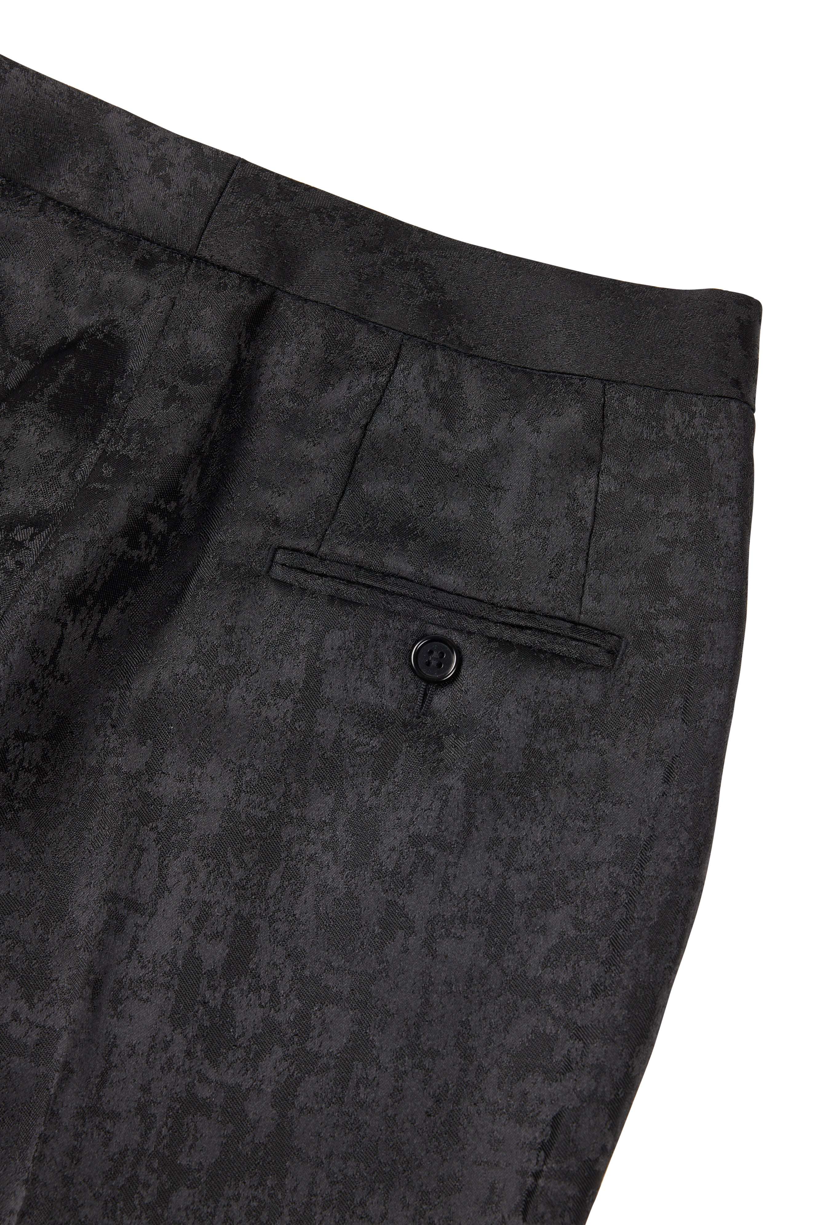 Black Jacquard Evening Pants