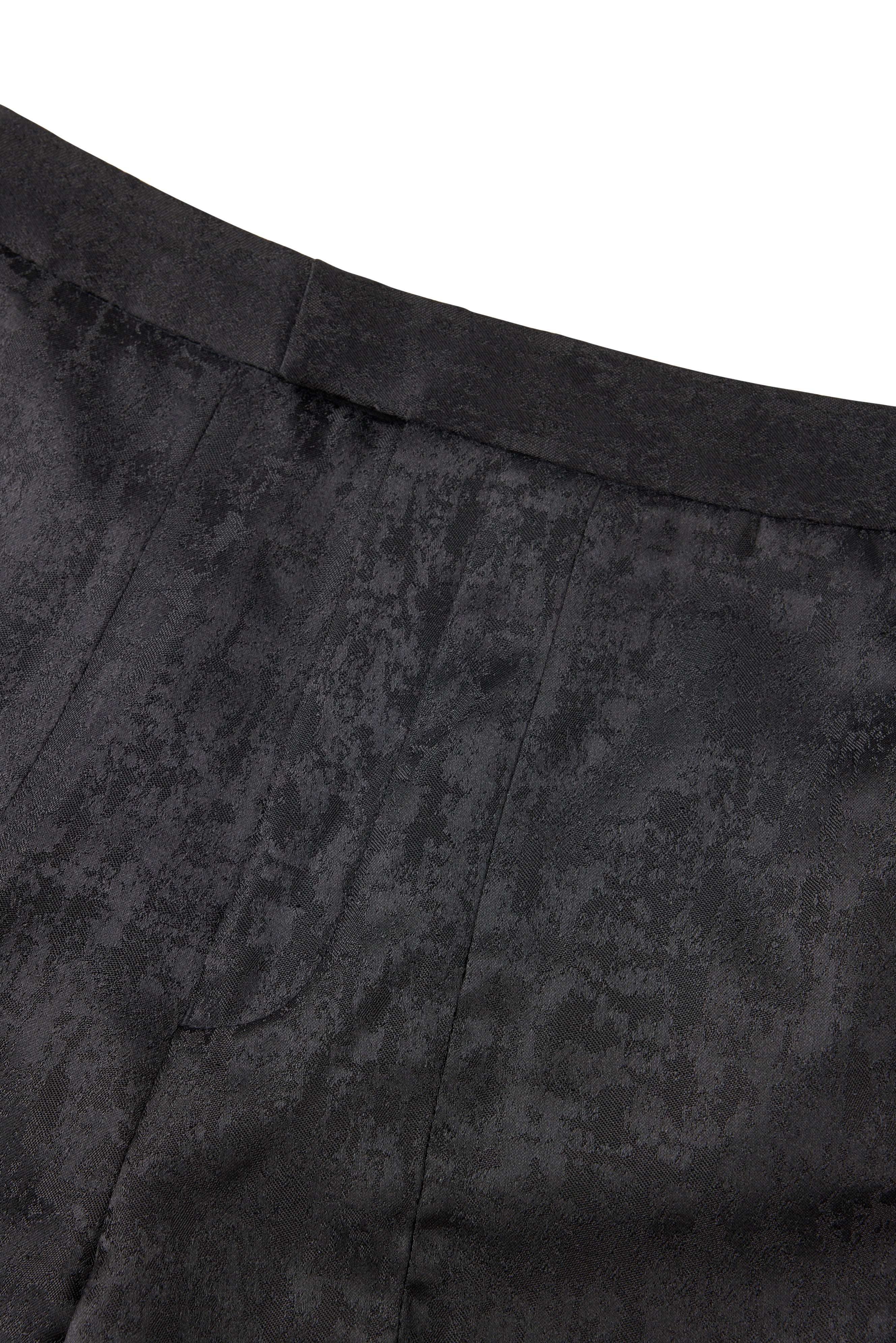 Black Jacquard Evening Pants