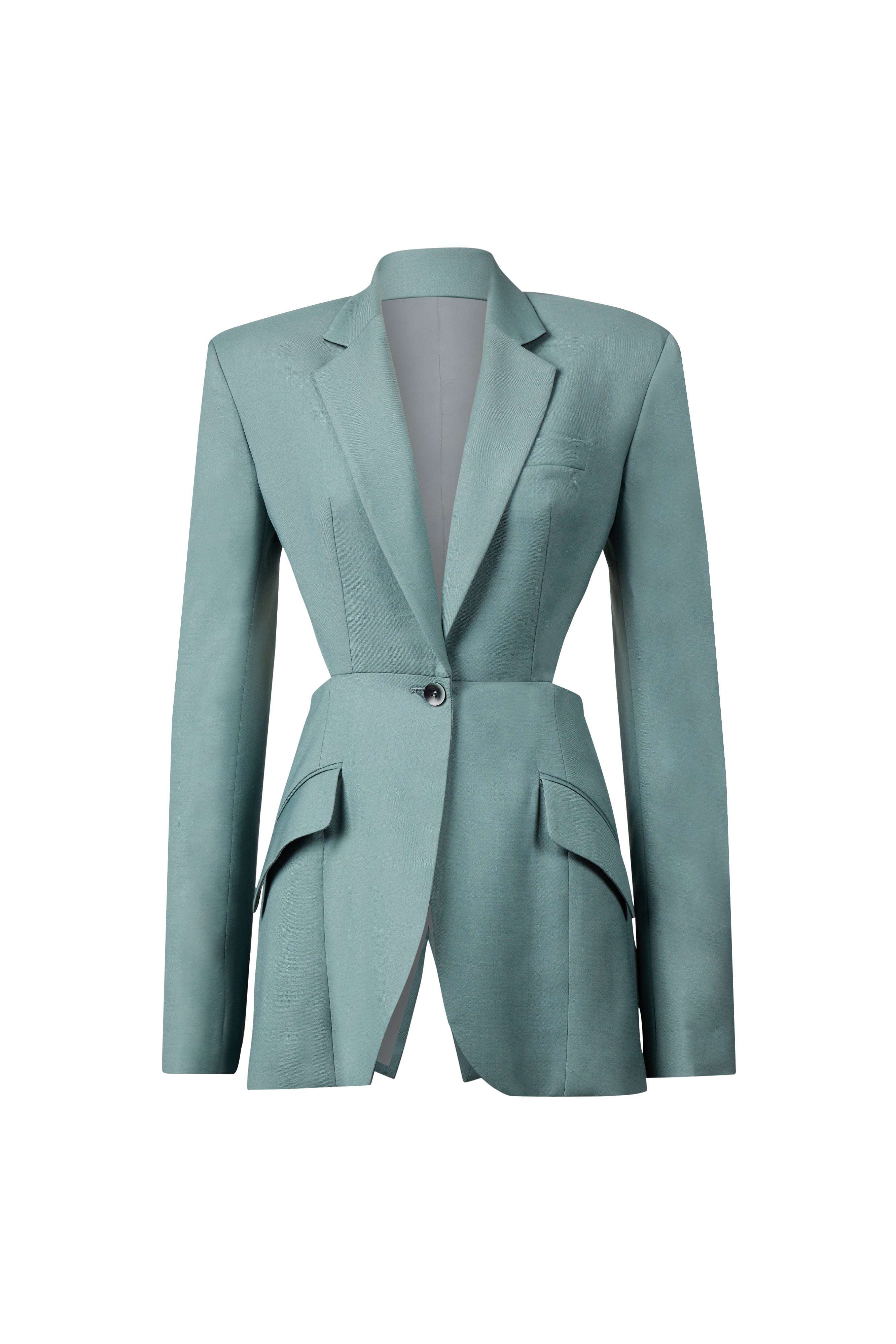 Designer Fitted Blazer with Back Cutout