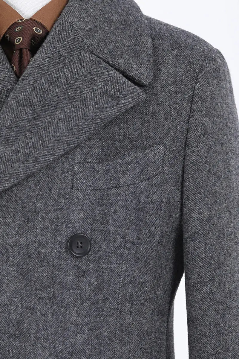 The Tailory New York Double Breasted Overcoat WIth Back Belt