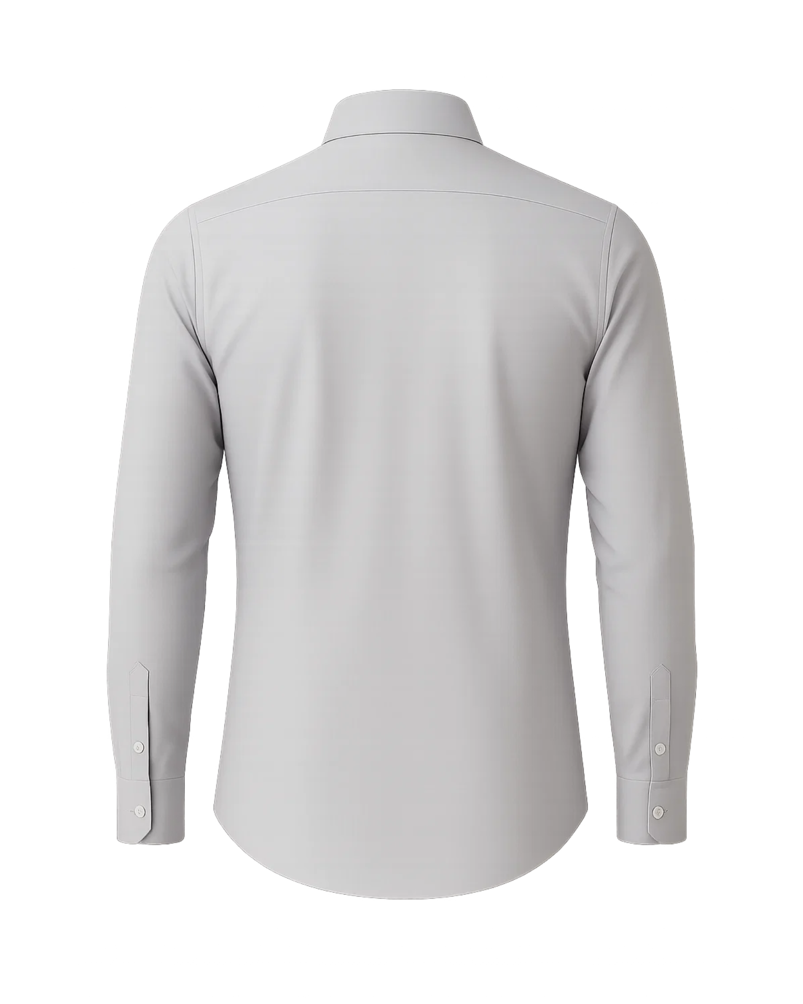 The Tailory New York men's light gray dress shirt back view