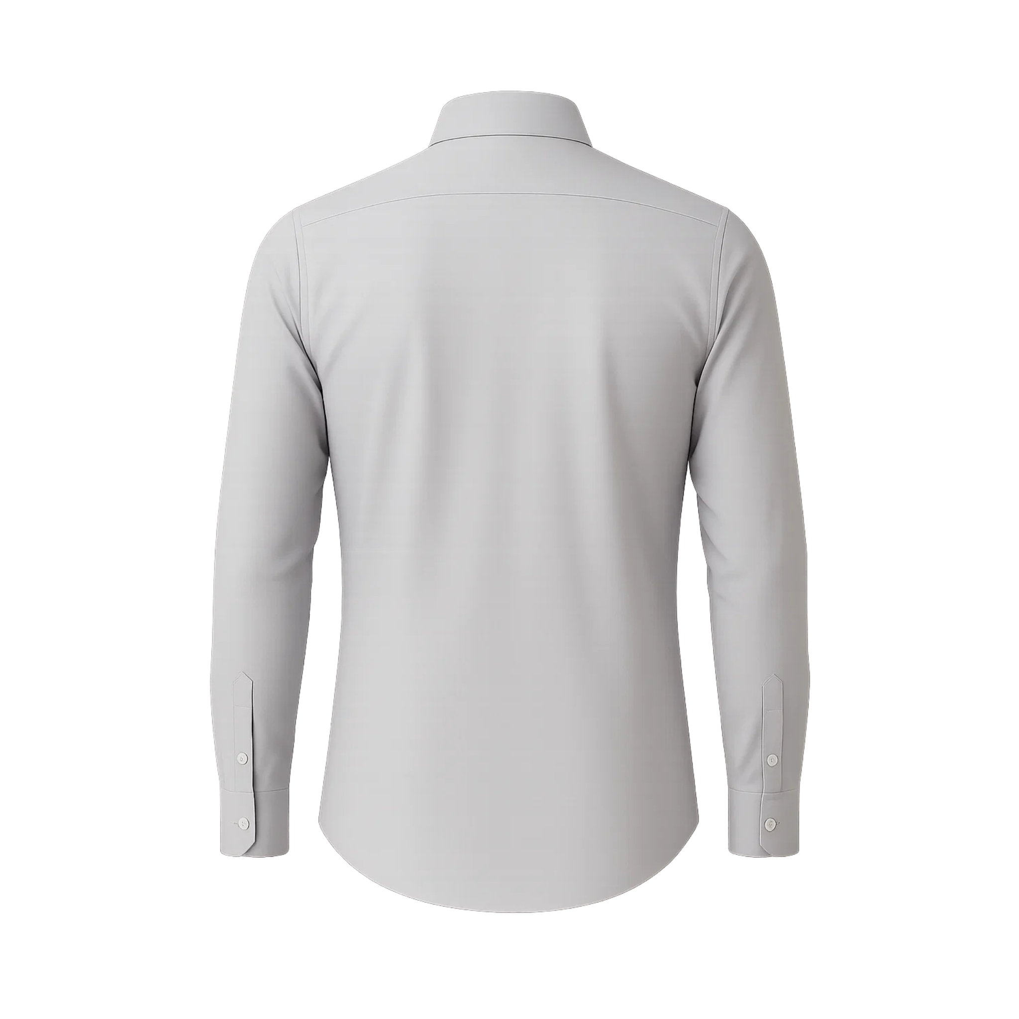 The Tailory New York men's light gray dress shirt back view