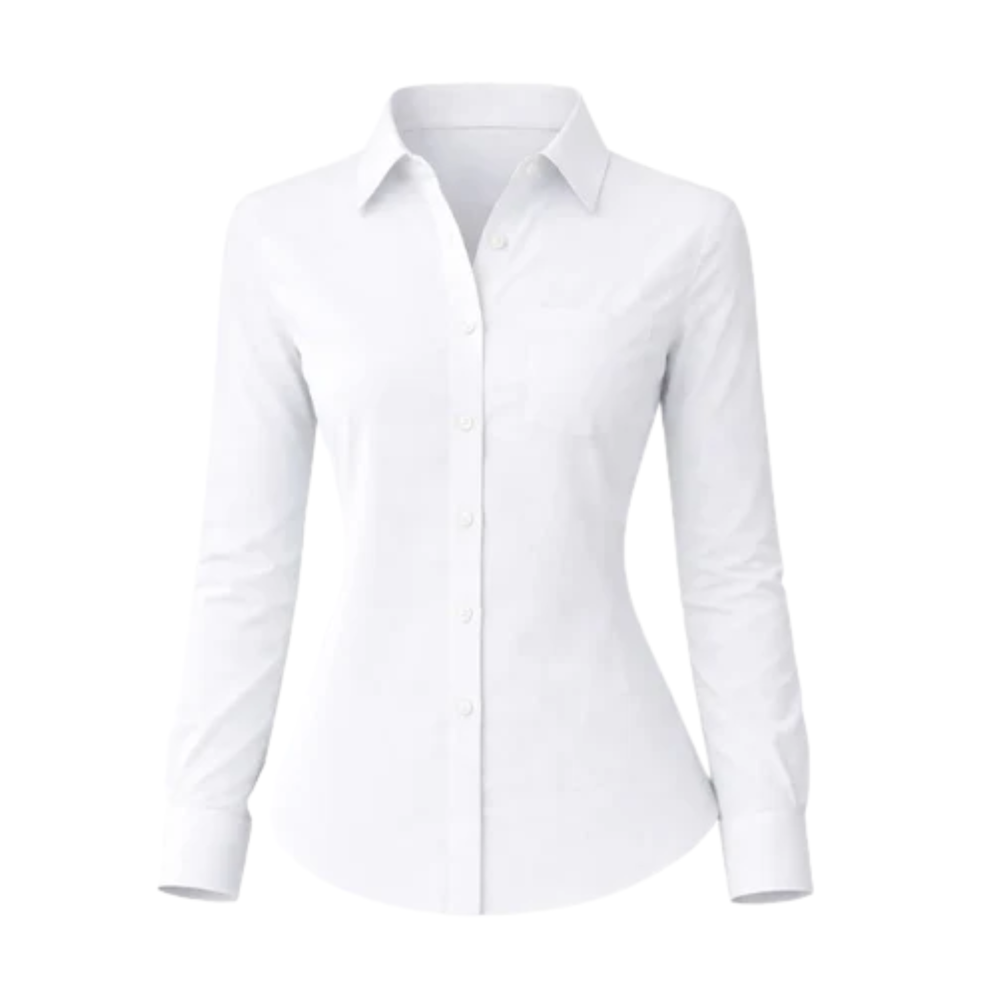 The Tailory New York women's white tailored cotton shirt front view