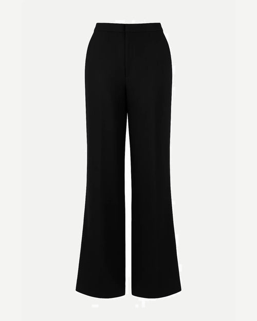 Tailory black wide leg women’s suit pants high-rise front view