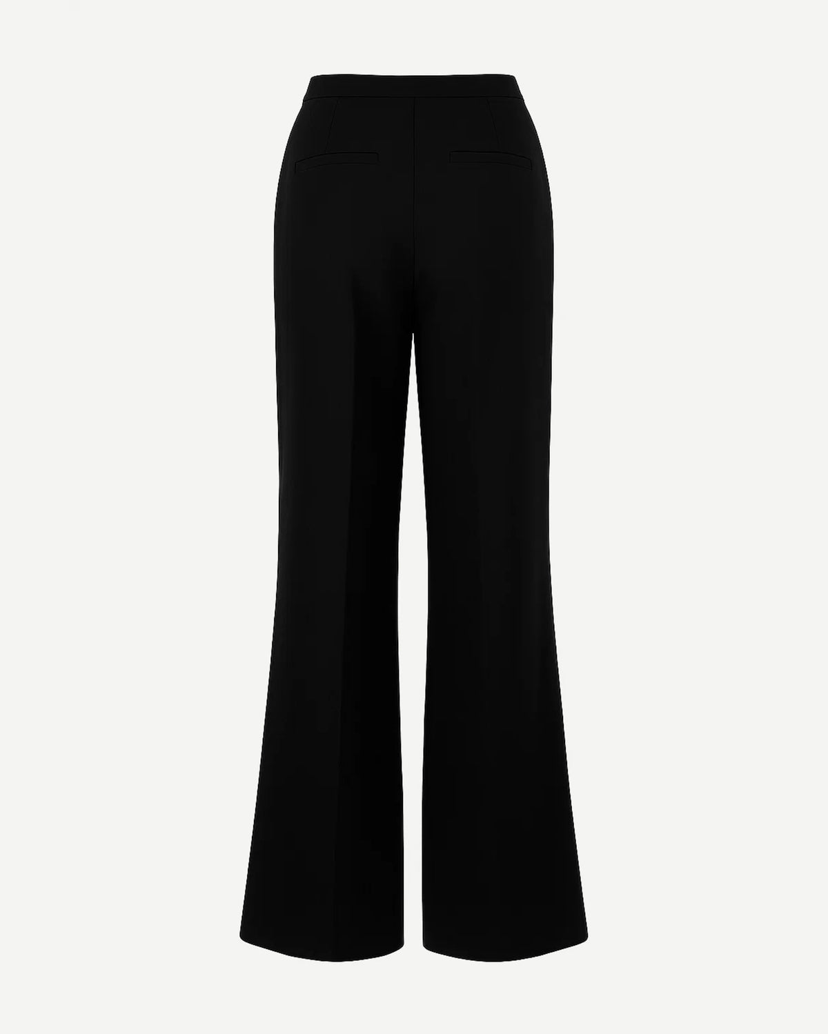 Tailory black wide leg women’s suit pants back view