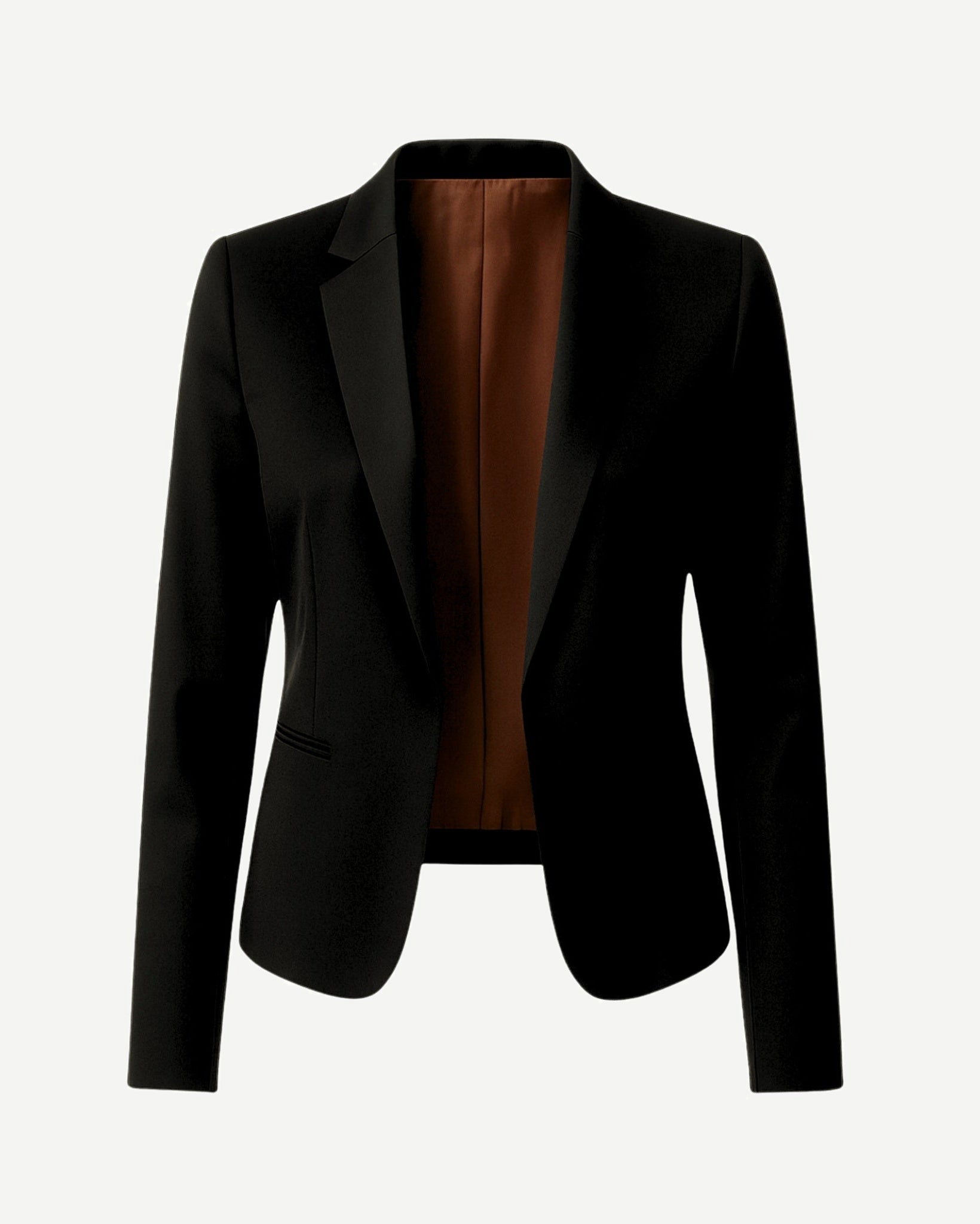 Tailory black wedding suit jacket with satin lapels front view