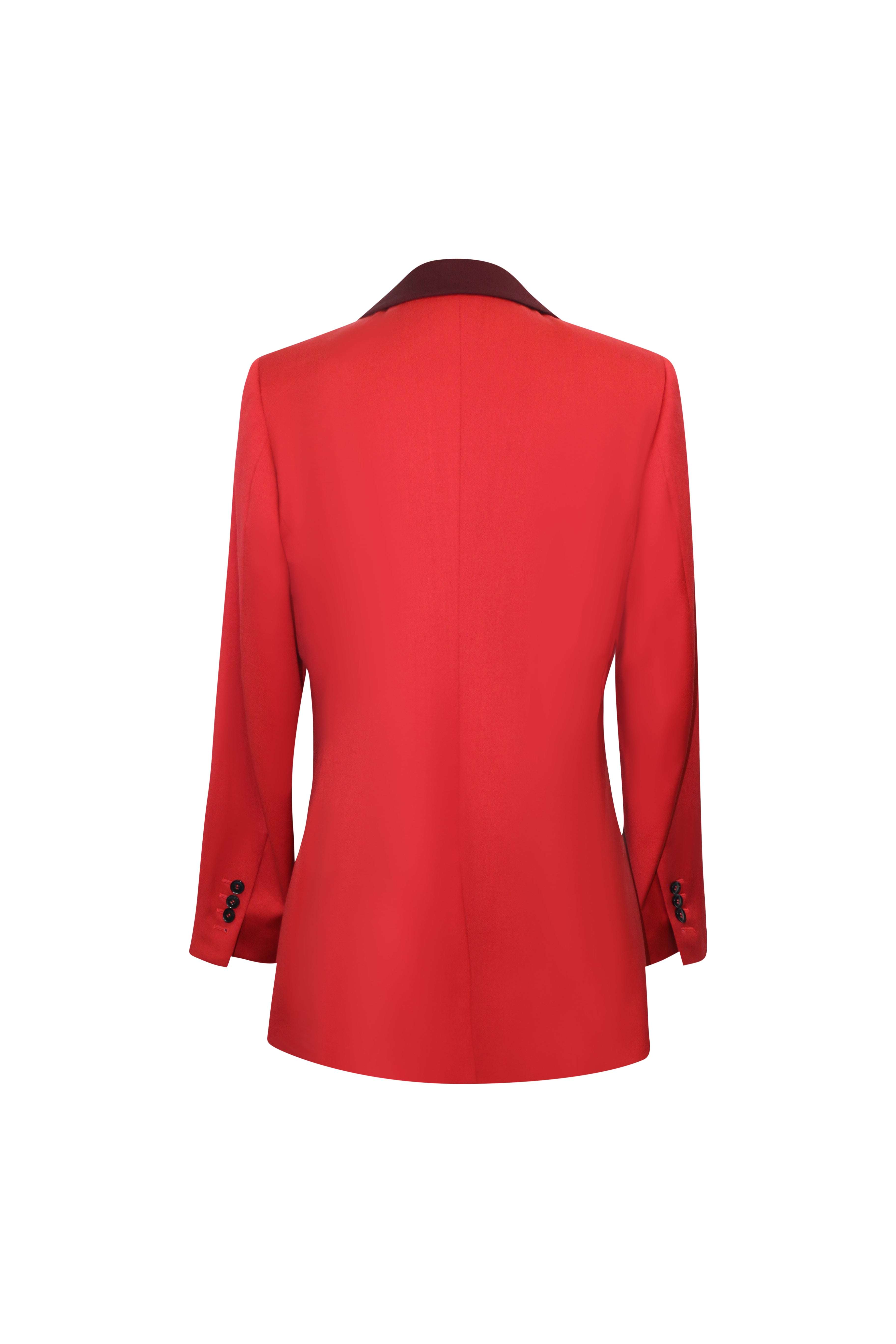 Bold Red Wool Executive Blazer