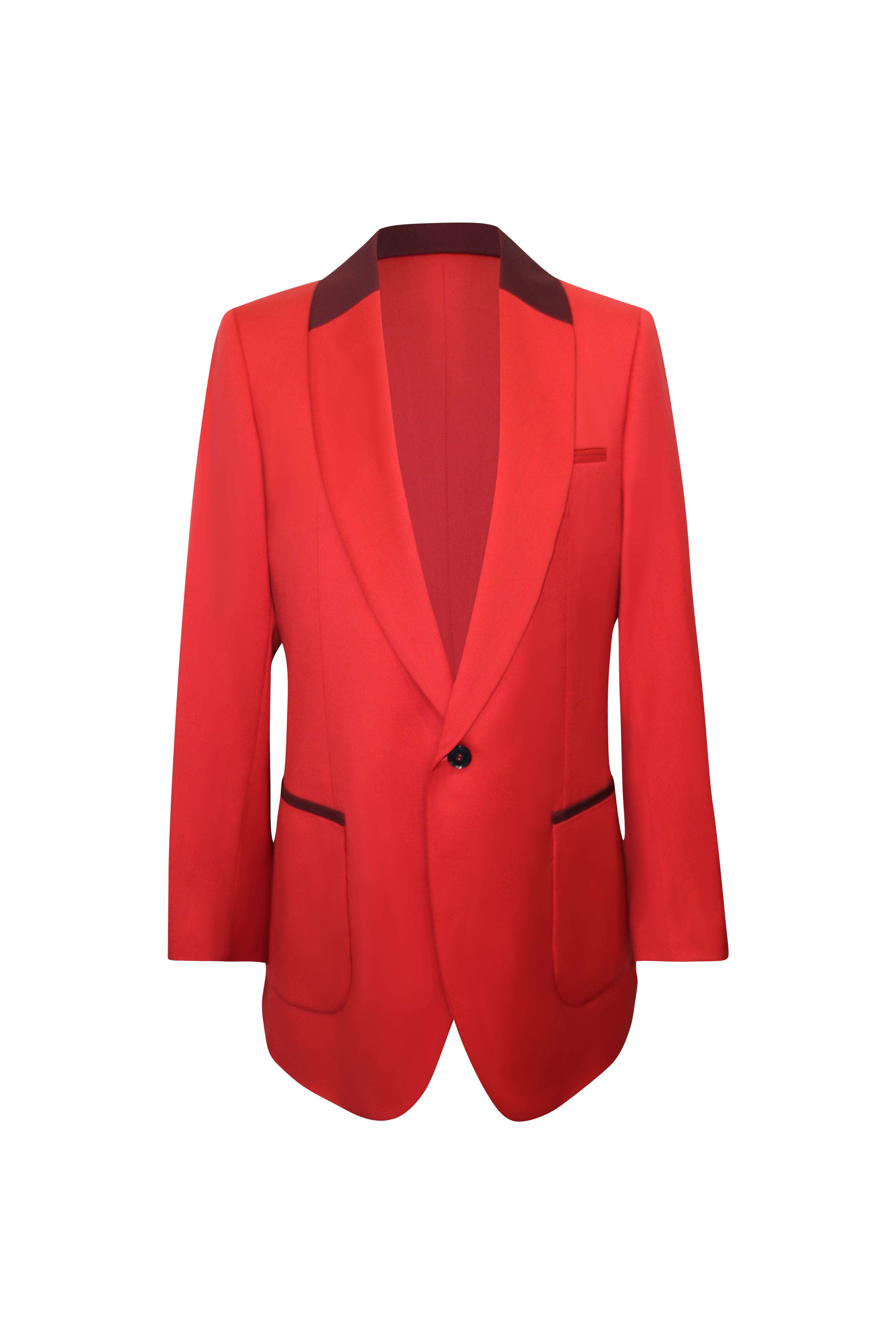 Bold Red Wool Executive Blazer