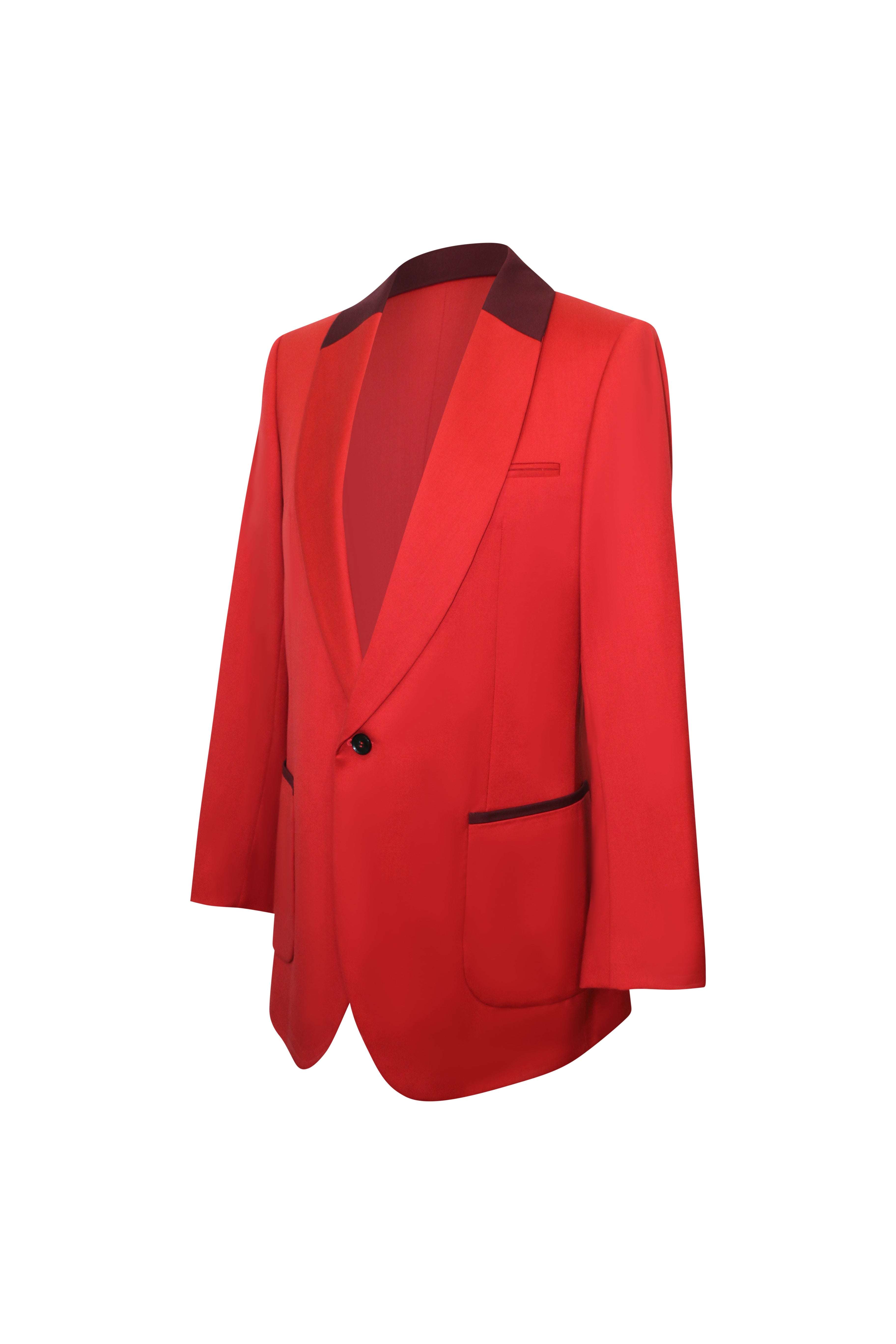 Bold Red Wool Executive Blazer