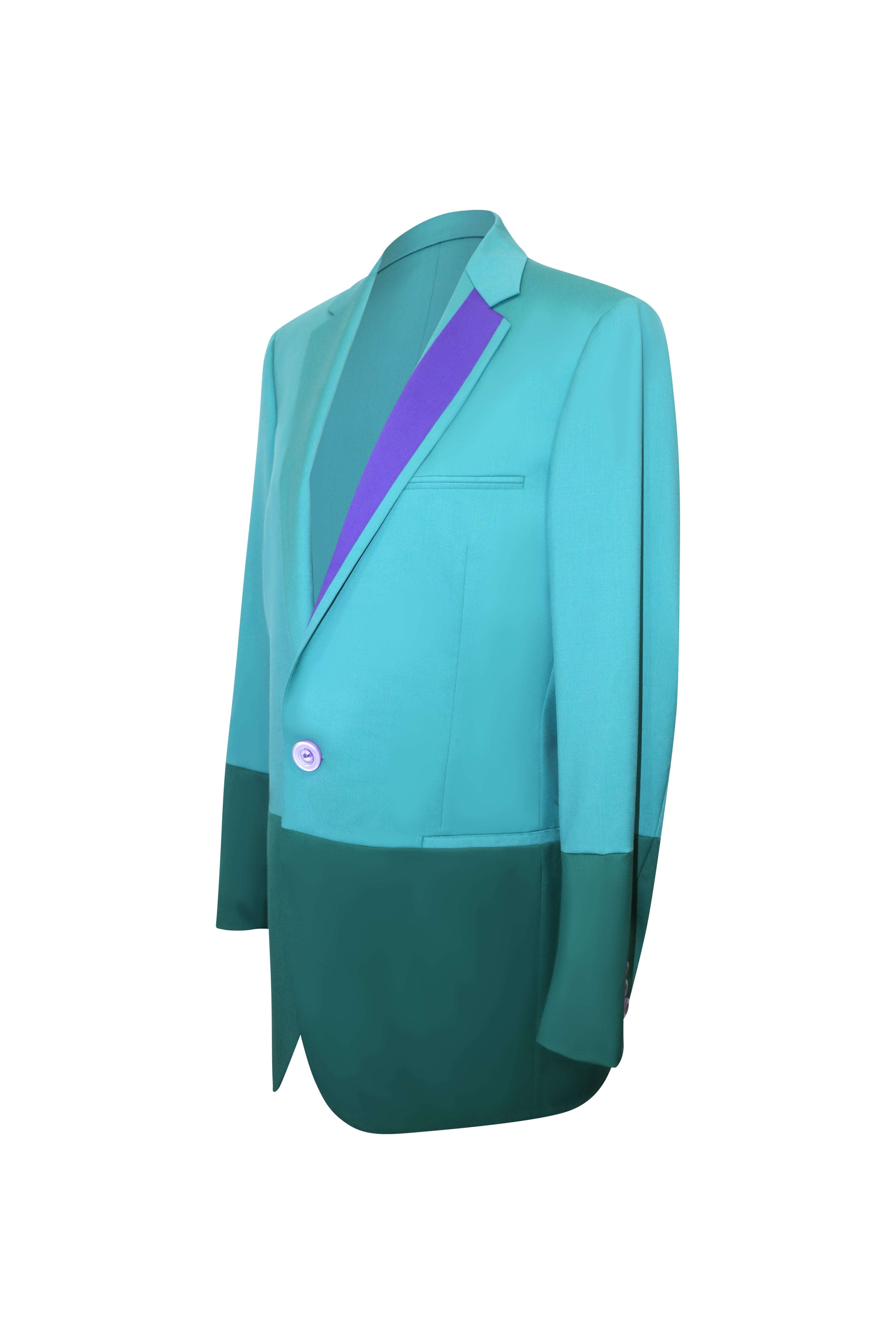 Emerald Silk Blend Statement Blazer