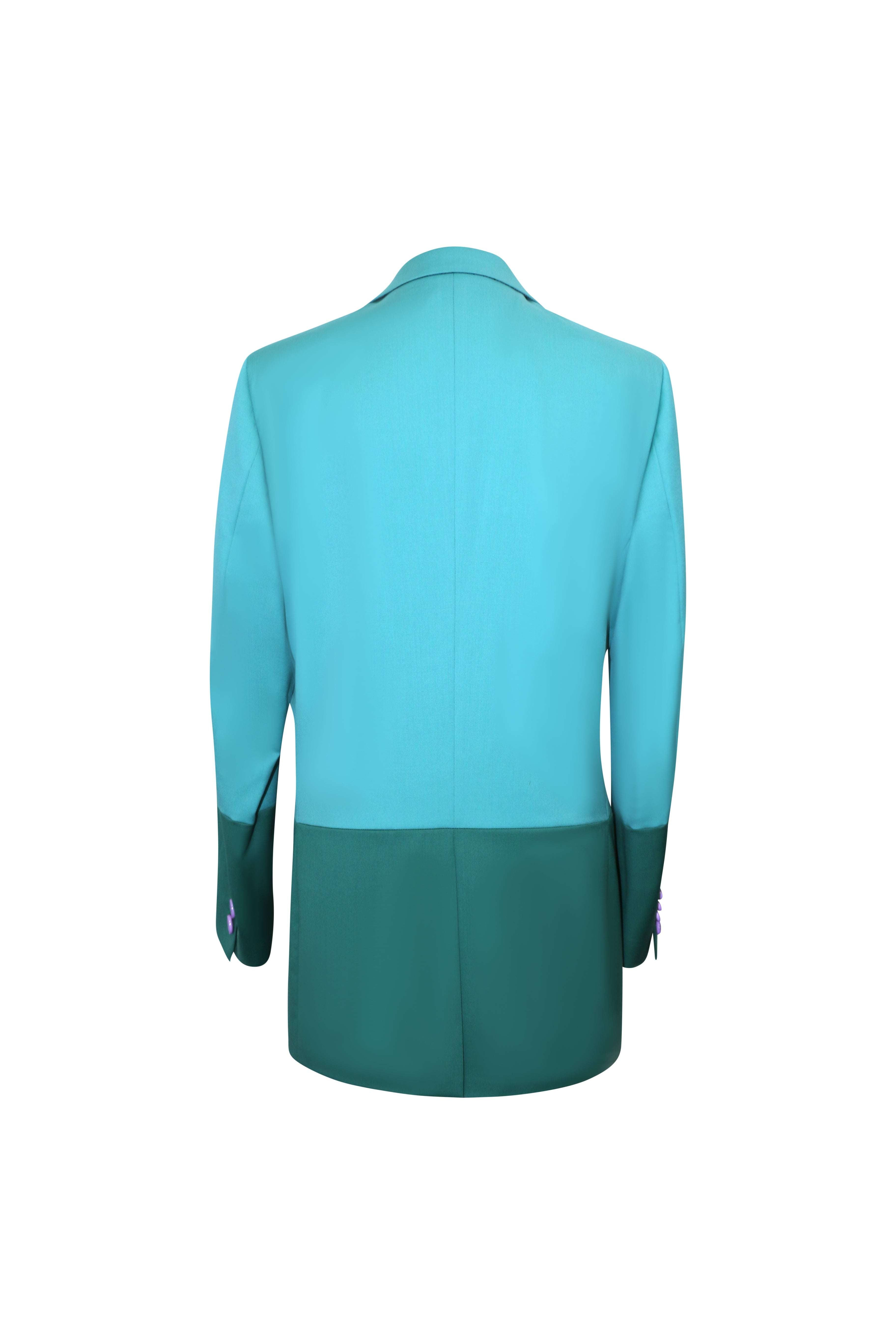 Emerald Silk Blend Statement Blazer