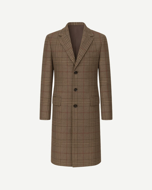 Terra Walking Coat  Glen Plaid Wool  Tailored Canvas Structure