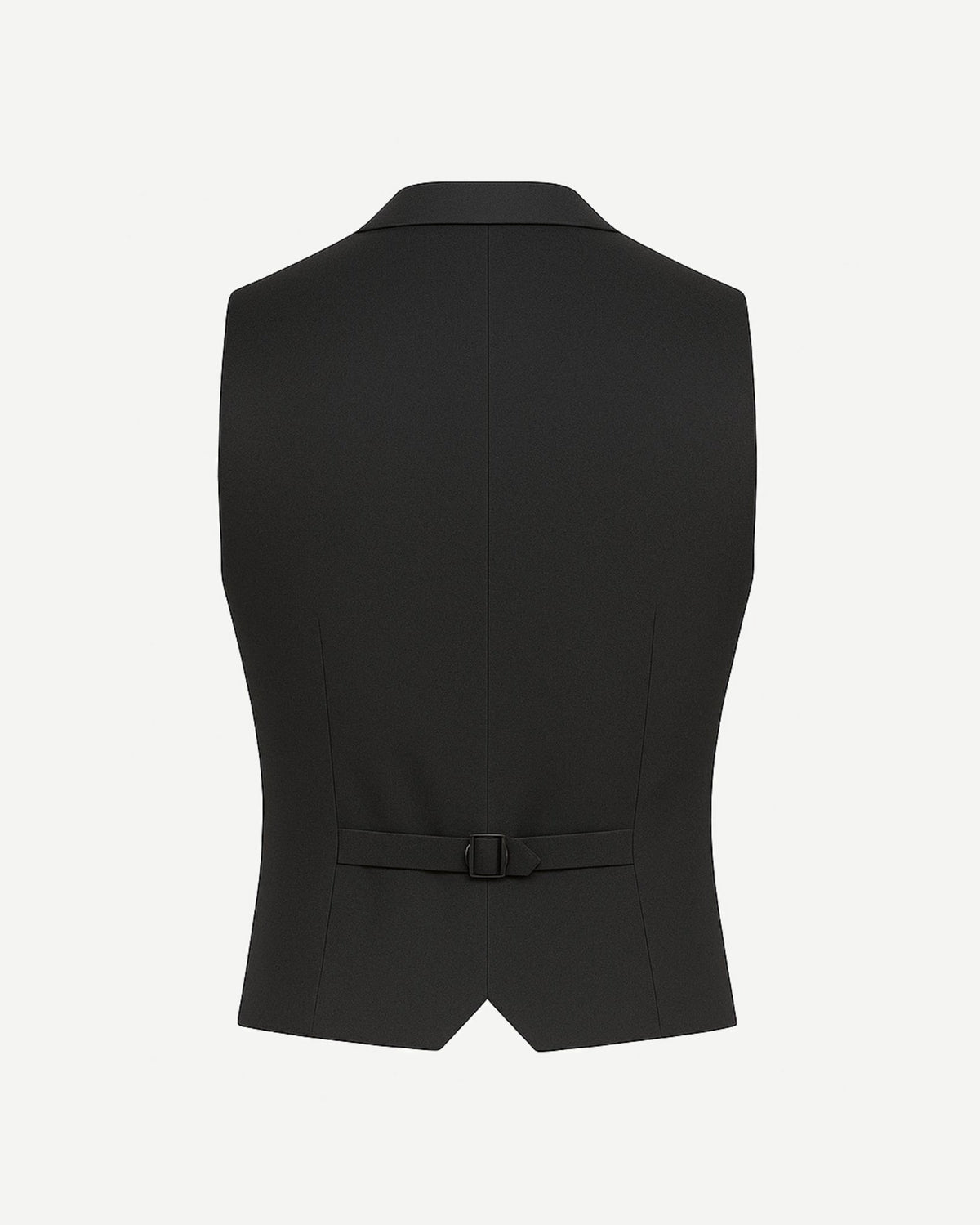 Tailory charcoal wool men’s vest adjustable back strap view