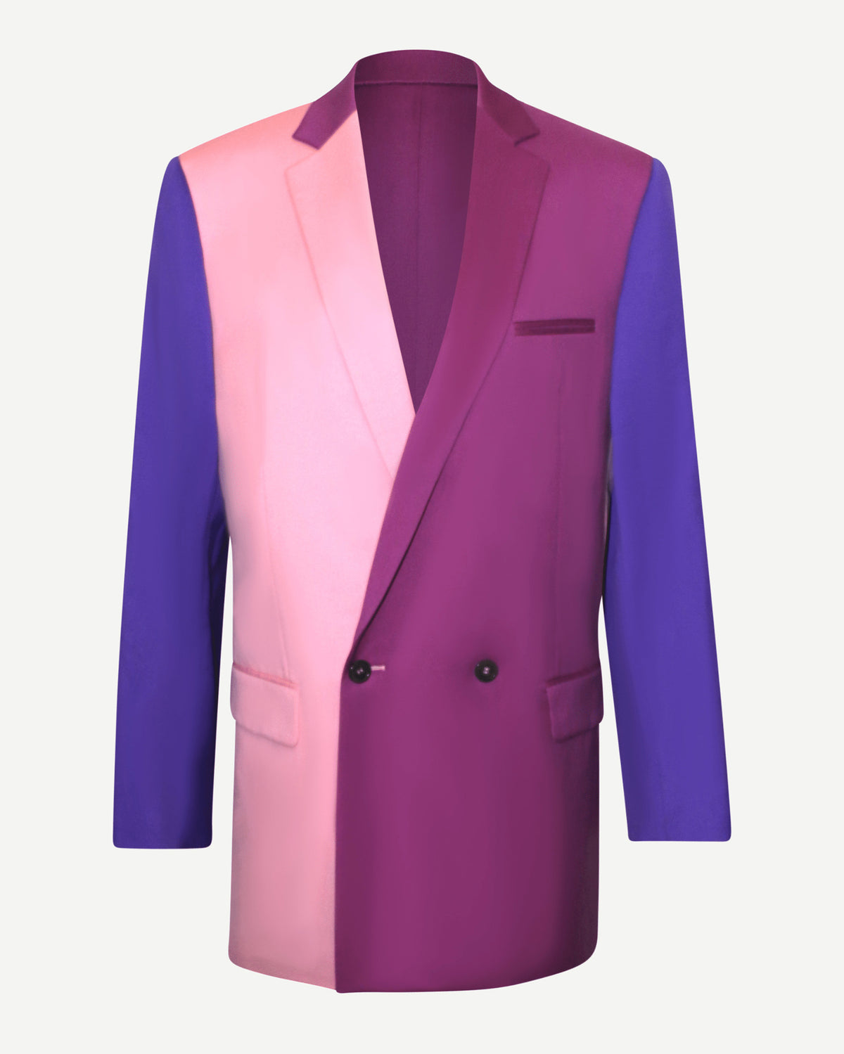 Pink Purple Gradient Color - Block Double - Breasted Blazer - Blazer - The Tailory New York