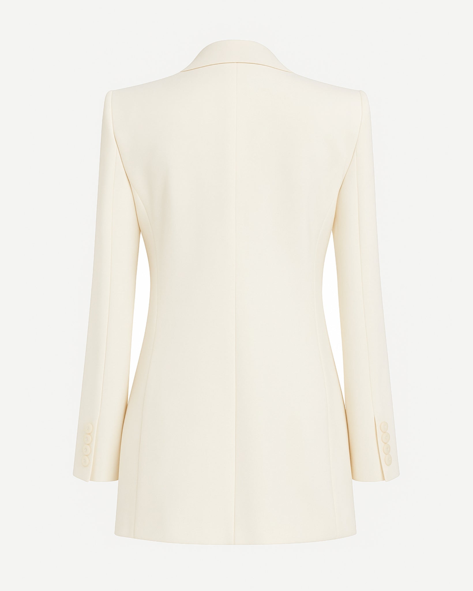 Tailory ivory longline blazer with satin lapels back view