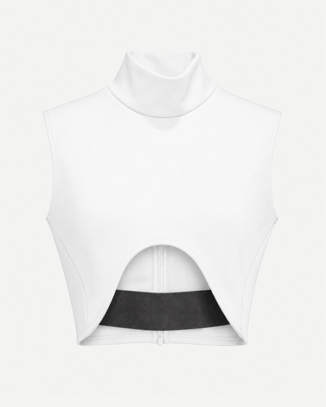 Mock Neck Crop Top with Cutout Detail