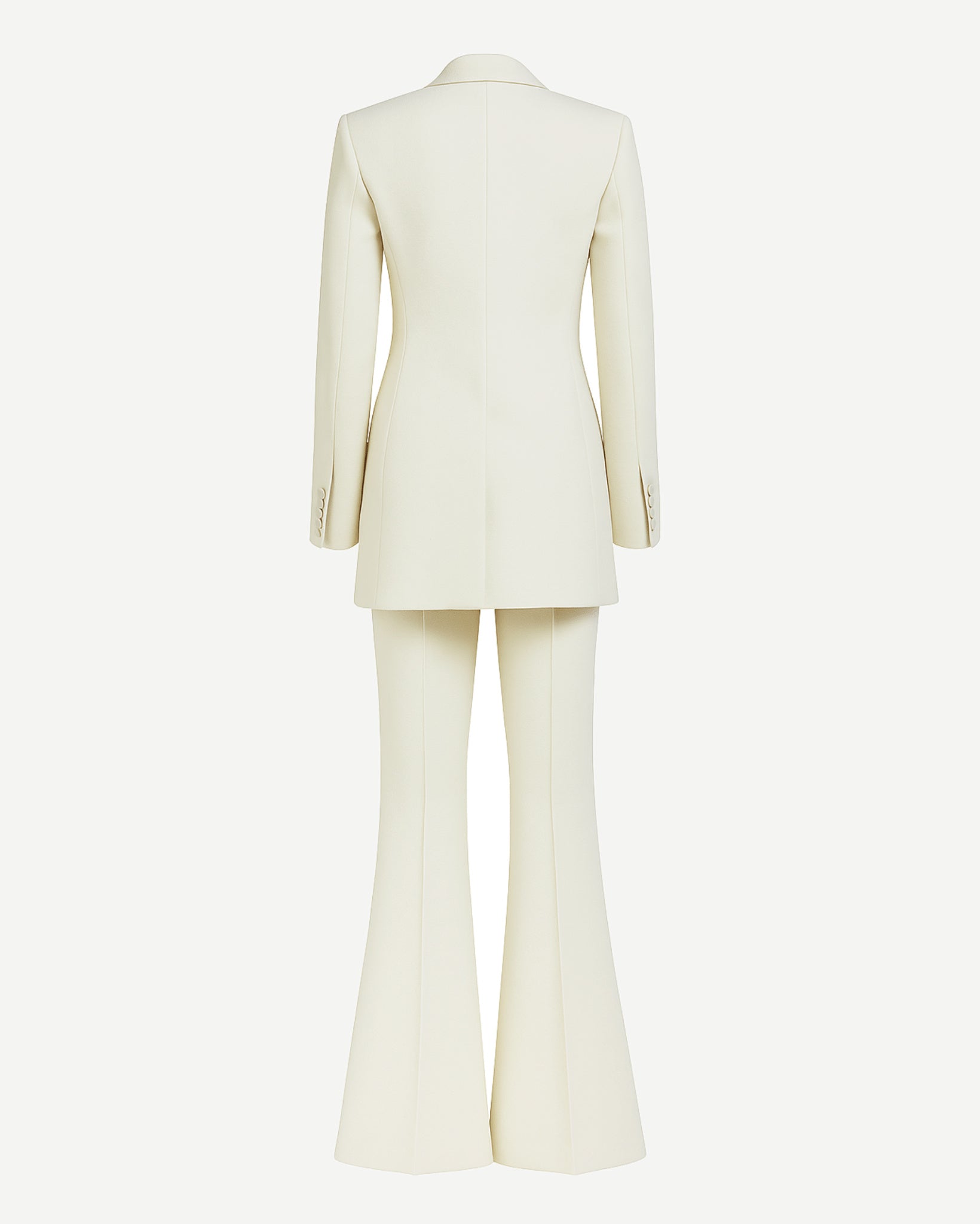 Tailory ivory Loro Piana tailored bridal suit back view