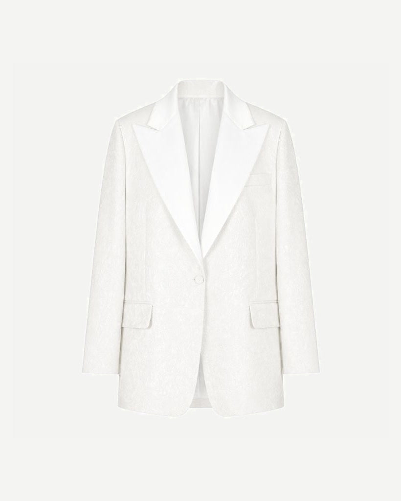 White blazer on a white background