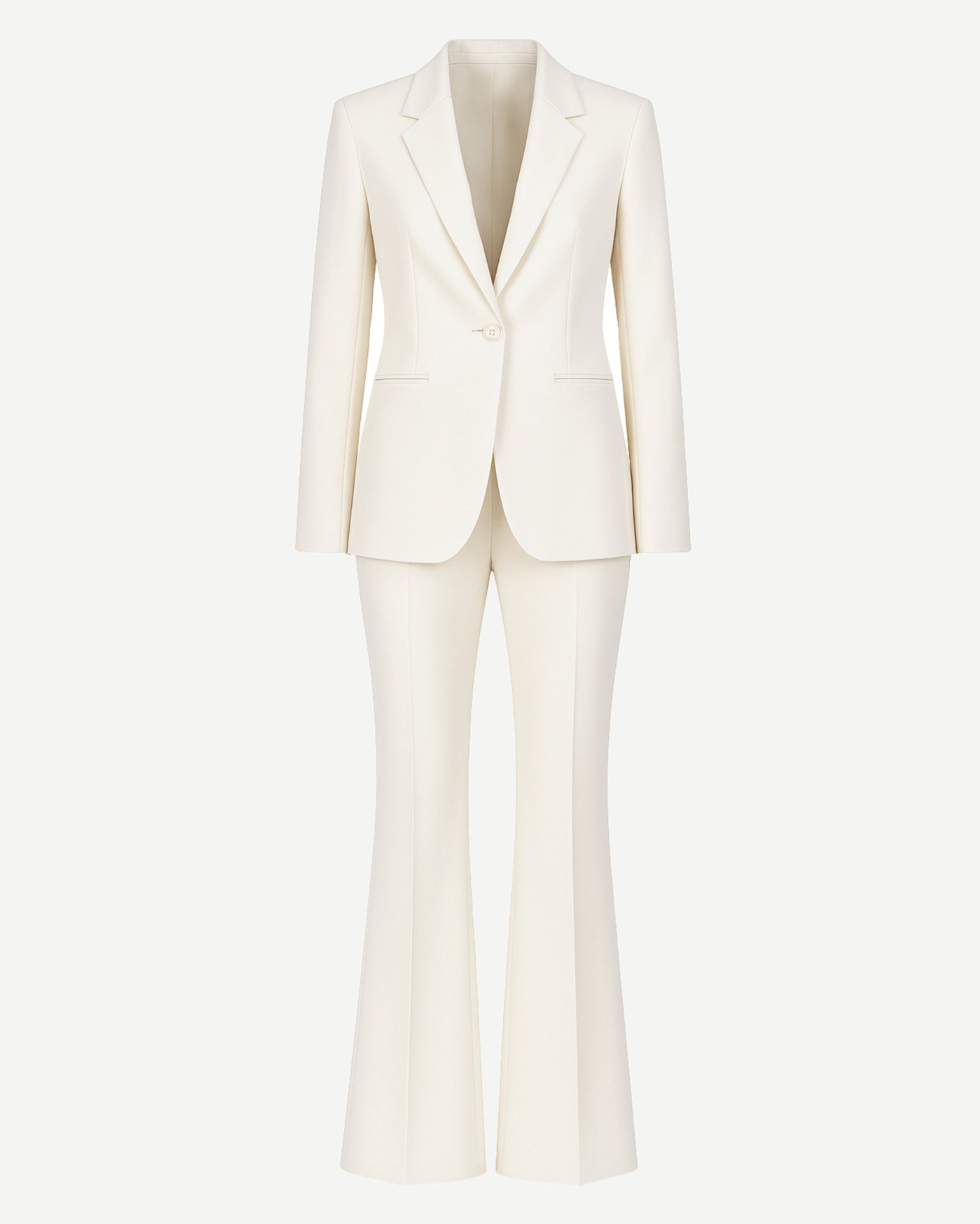 ladies dress pants suits for weddings Ivory Notch Lapel Women's Wedding 2-Piece Suit with Flare emerald city flutter Stylish wedding pant suit David's Bridal Off the Color:LIGHT IVORY/LAVENDER