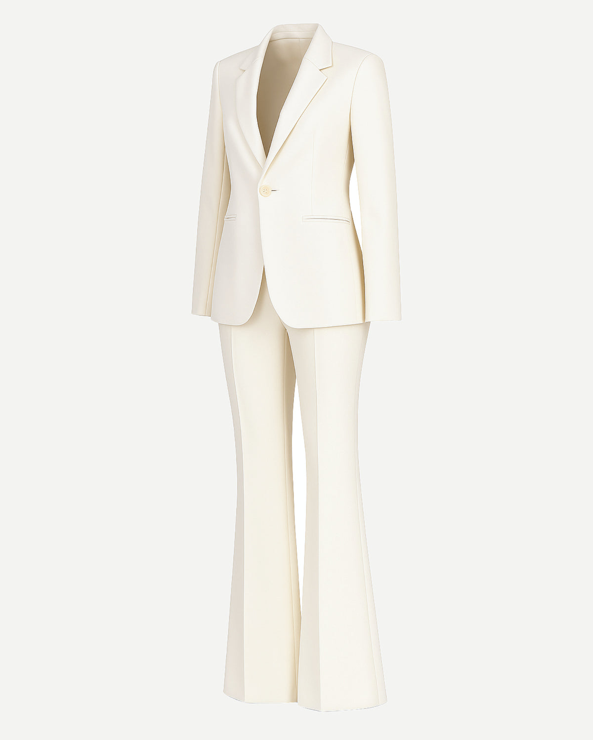 women's formal dress pant suits Ivory Notch Lapel Wedding 2-Piece Suit with Flare Size:3X - 36/37 Y'all I'm positively SICK Please Refer the size stock-greater-than-4