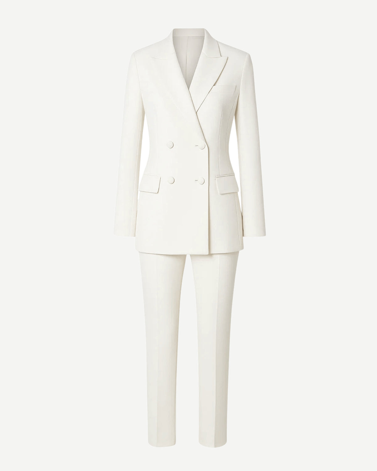 Tailory ivory double-breasted fitted wedding suit front view