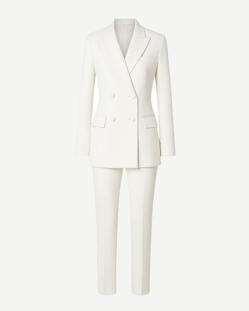 Tailory ivory double-breasted fitted wedding suit front view