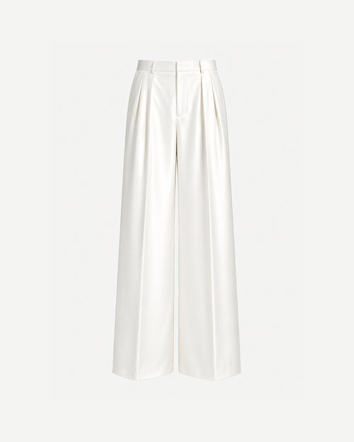Tailory cream pleated trousers
