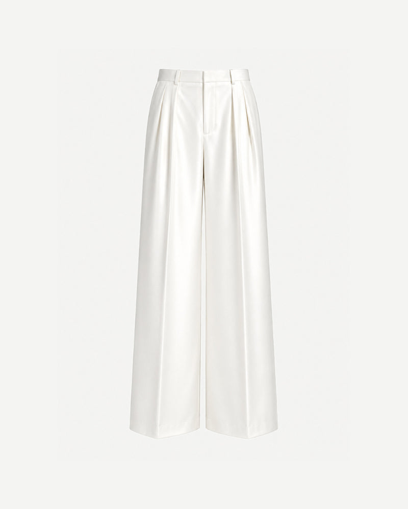Tailory cream pleated trousers