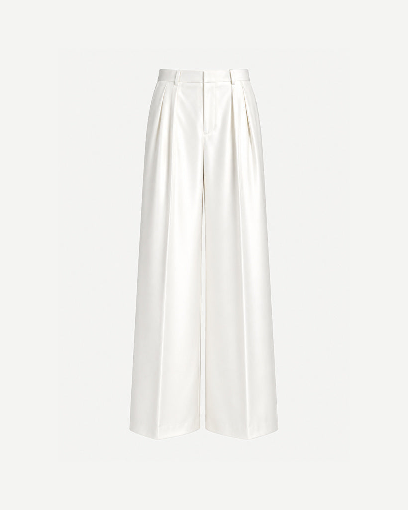 Tailory cream pleated trousers