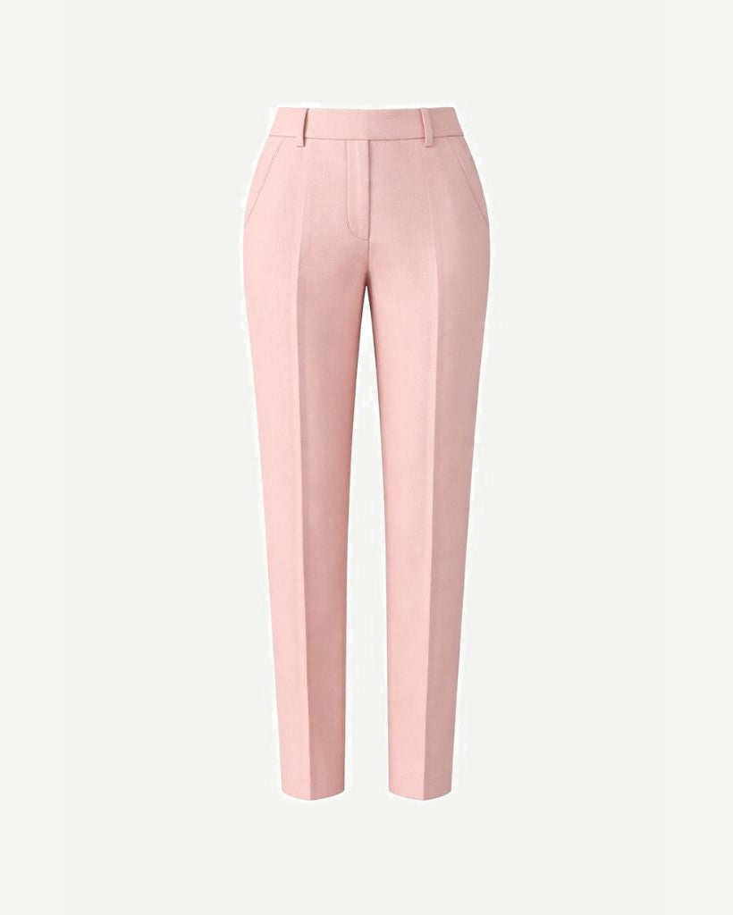Tailory blush pink slim-leg tailored trousers front view