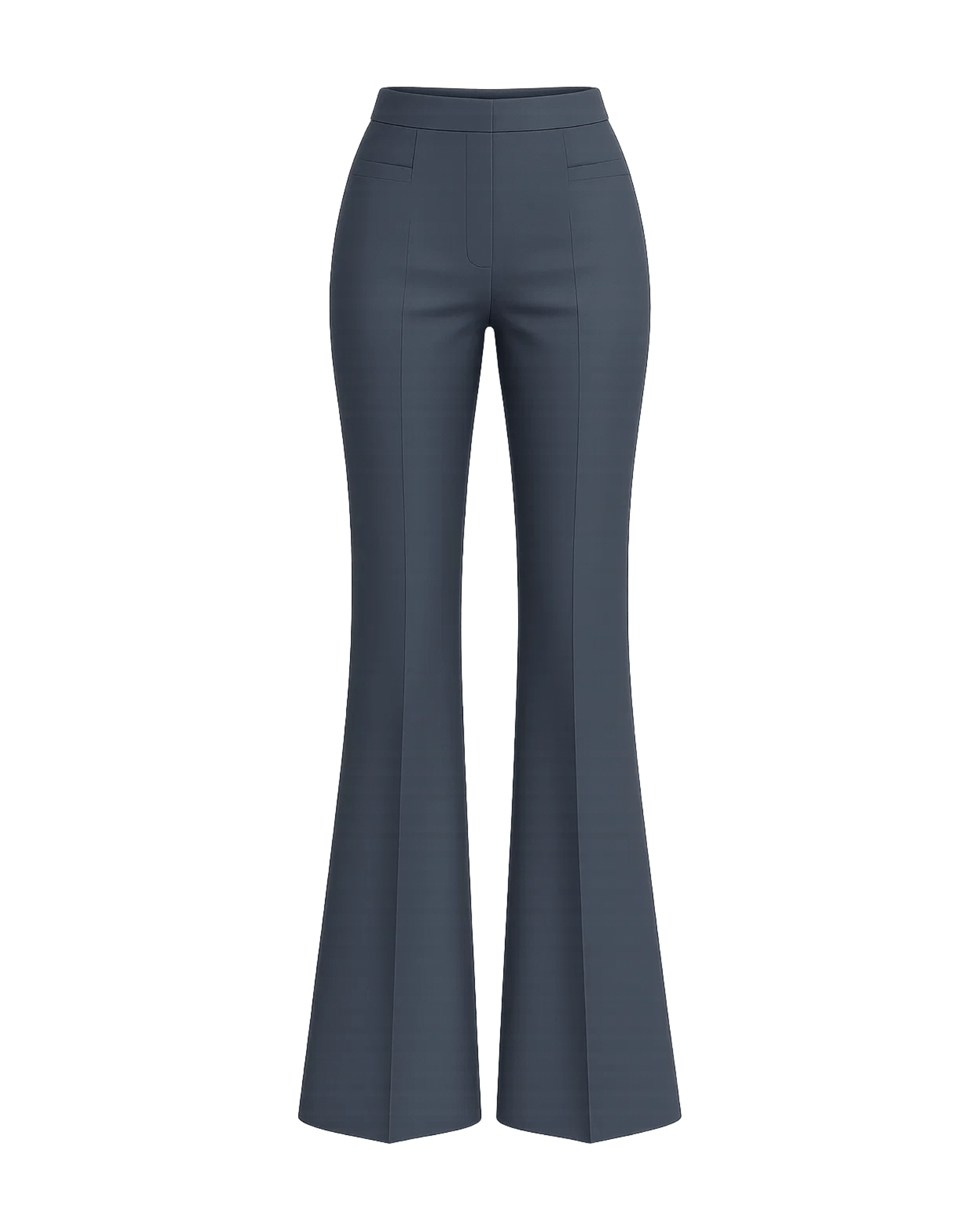 Tailory charcoal gray Loro Piana high-waisted wide-leg flare trousers front view