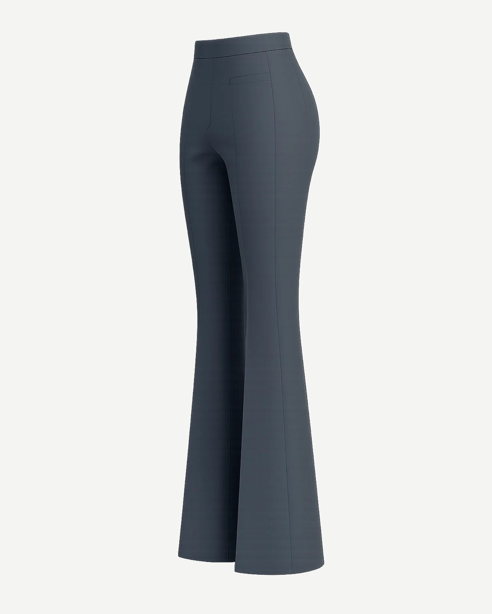 Tailory charcoal gray Loro Piana high-waisted wide-leg flare trousers front view