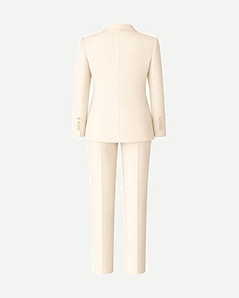 Tailory ivory shawl lapel blazer back view