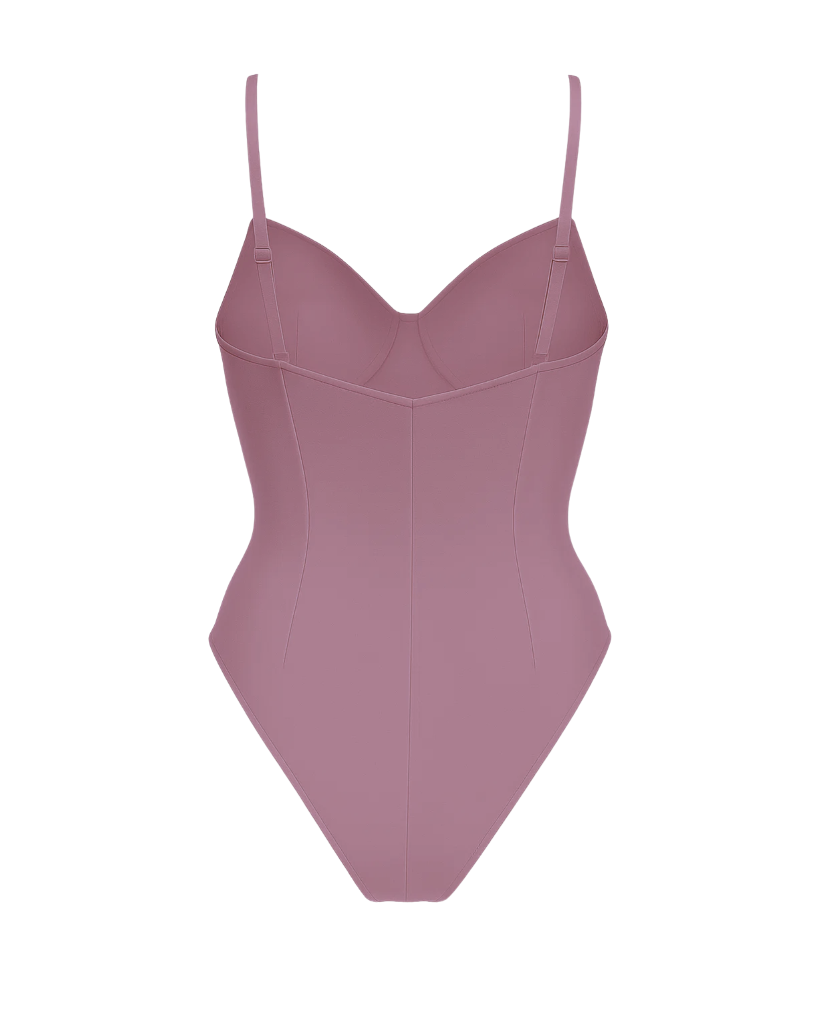 Women's Pink Loro Piana Corset Bodysuit Superfine Merino Wool featuring a sleek silhouette with structured cups, adjustable thin straps, and elegant contour seams in soft pink wool.