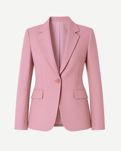 Women's Pink Loro Piana Single Button Tailored Blazer